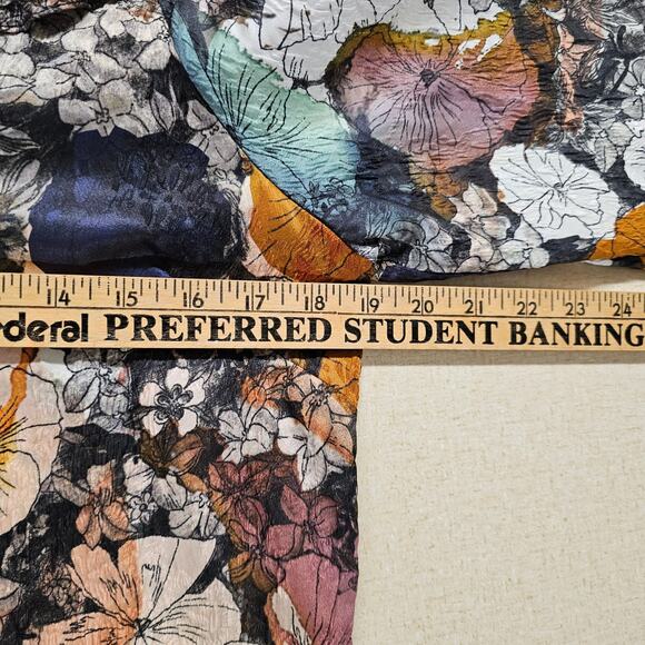 RAQUEL Allegra Womens Sz 0 Small Dolly Blouse Boho Ruffle Floral Silk Blend Luxe - Picture 10 of 14